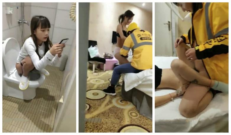 疯狂的零零后ktv专业户 点了个外卖让妹子勾引外卖小哥一边唱k一边操逼