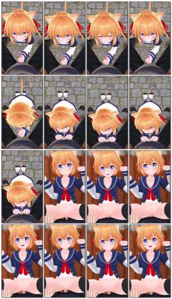 ひめあにめ 縦動画セーラーケモミミ少女公園でハメ撮り