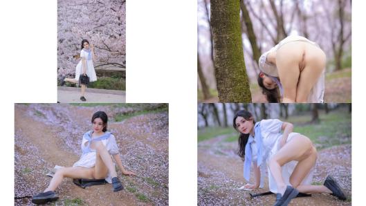 【極品露臉私拍】桃暖醬 在去上學的路上 美少女洋溢青春淫情 戶外露出美妙胴體 美景佳人櫻花粉嫩穴更粉