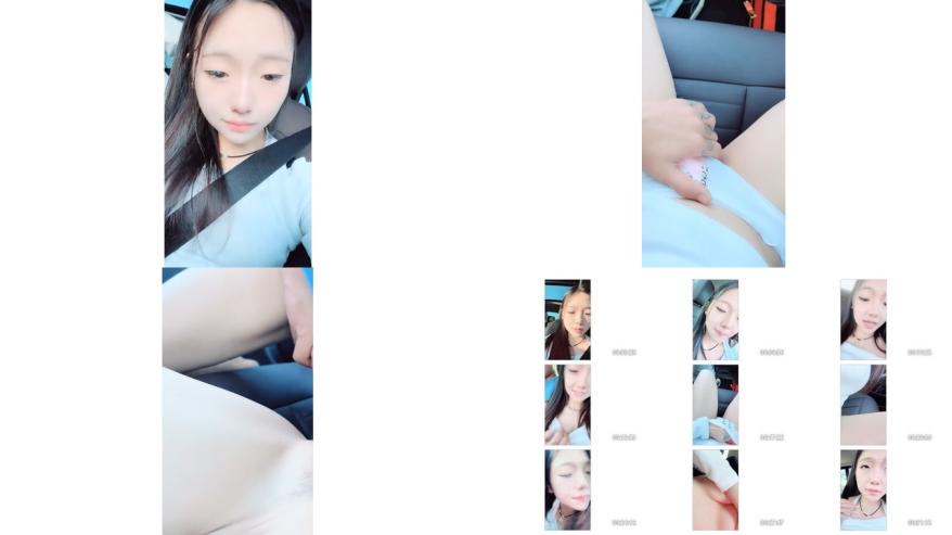 年輕嫩妹子戶外駕車，停車後排座做愛，深喉口交無套操刮毛逼射在外陰上1