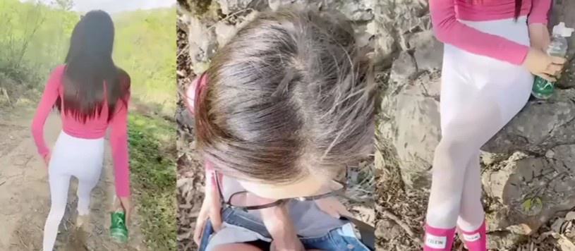 带着穿瑜伽裤的小姨子爬山！看的欲火焚身当面掏大鸡巴勾引 Chinese homemade video