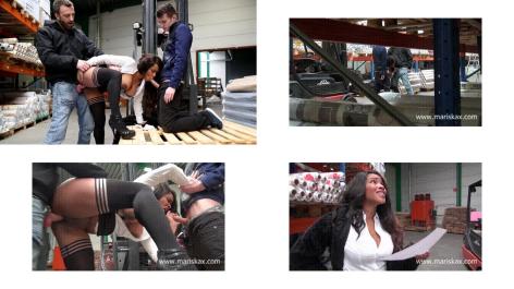 Interracial Trio in the Warehouse with Gorgeous Kiki Minaj