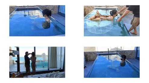 欢乐谷 游泳池里的驷马捆绑