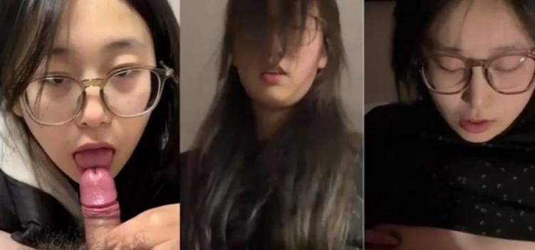 清纯女大学生,戴着眼镜，如此反差，被富二代包养调教，绝美脸蛋配魔鬼身 Chinese homemade video