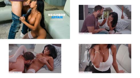 Sexy Asian Ember Snow fucks neighbor's big cock