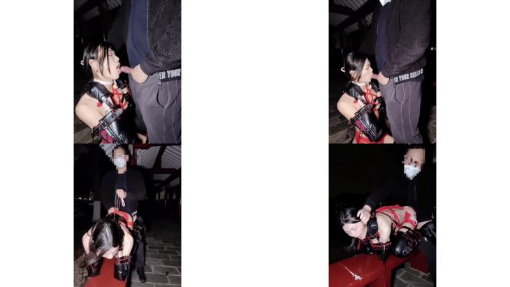 猫属性八六 - 小母狗最喜欢的当然就是被主人牵到外面，然后吃主人的肉棒了，小母狗在路边被人牵着撅力57