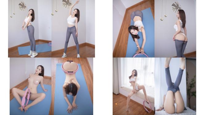 頂級女模震撼洩密顔值巅峰秀人網當紅女神模特魚子醬閨蜜杏子大膽私拍，開裆瑜伽褲鮑魚夾圈圈毛多性感絕對尤物