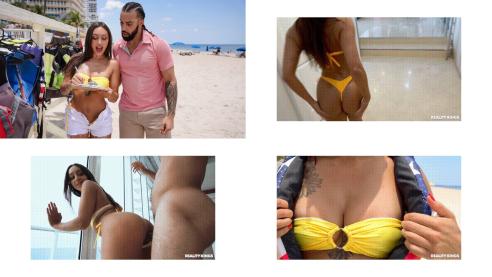 Beach Hottie Rides Jet Skis and Cock