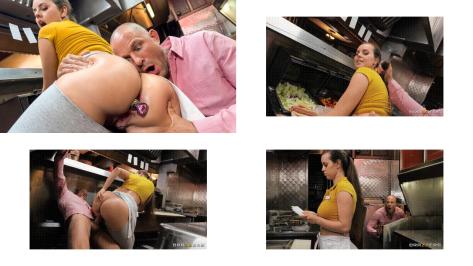 Kitchen Cutie Serves Sneaky Anal