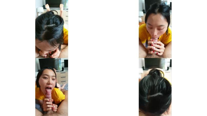 刘玥SPICYGUM___可爱的亚洲学生在早晨给我口交