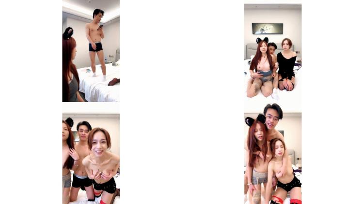 双飞老婆和小姨子，揉她们奶子道具插她们骚逼，全程露脸黑丝诱惑淫声荡语，口交大鸡巴轮着草她们，精彩刺激