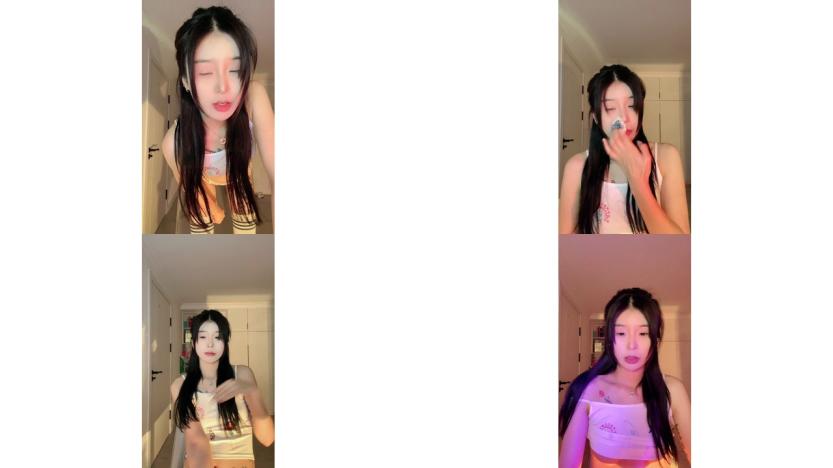 露脸呆萌骚妹子真可爱，揉着性感的大奶子自慰骚穴