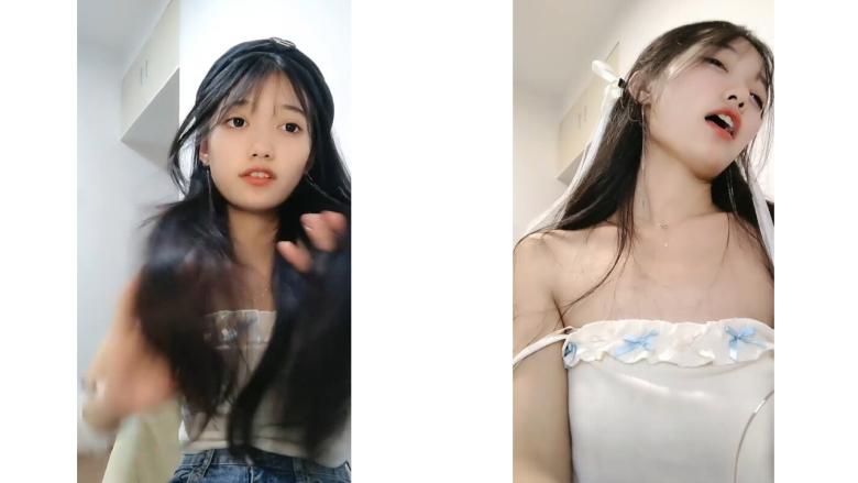 可愛超甜顔值學生妹說話嗲嗲好聽撩下衣服貧乳，表情一臉淫騷，多毛騷穴揉搓，呻吟嬌喘誘人