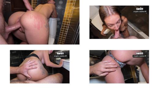 Free use of my stepsister in a hotel toilet. She loves it when I fuck her