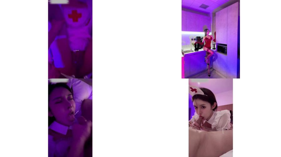 天津美妖ts戴欣桐：主打一个科技与狠活，美女护士被操颜射！