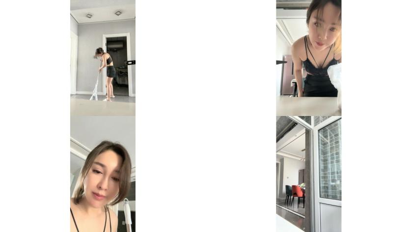 娇妻跪下去就立马变成臣服于主人的骚贱小母狗，连体白色网袜上位骑乘抱着圆润大屁股5658
