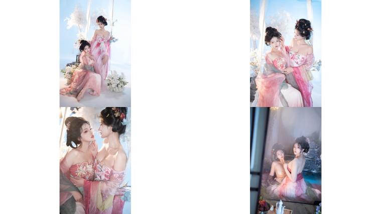 natsuko夏夏子星澜瑶池洗凝脂，古装双女温泉斗奶3