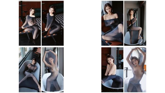 秀人网新人模特，小橘子，首套大尺度，露逼露奶，黑纱掩映曼妙好身材，特写骚穴撩人尤物超赞69