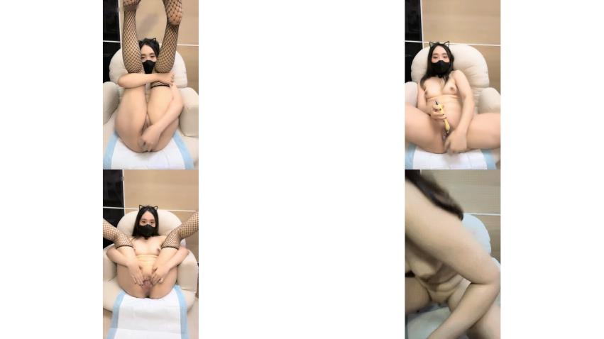 不可以吃猫猫，紧身裤肉感十足，吊带黑丝高跟鞋，裏面還挺粉，特写骚穴假屌自慰19