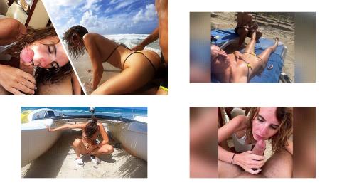 Outdoor Orgasm Fest - Public Beach Fuck and Piss Play