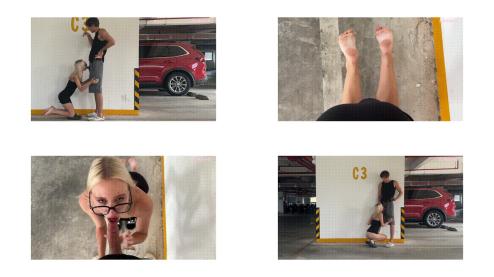 Unknown blonde fucks in a parking lot in plain sight