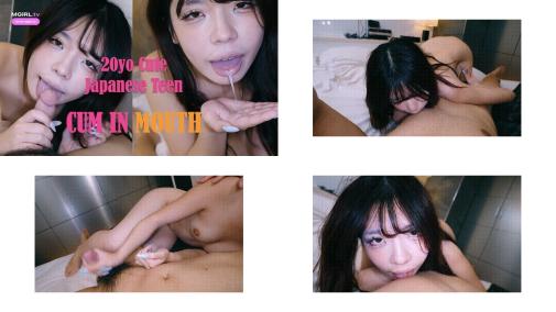 MgirlTV - Cumshot in mouth of 20yo cute Japanese teen