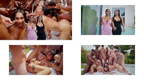 Outdoor Gangbang - 9 Guys Destroy 2 Sluts with Anal and DVP