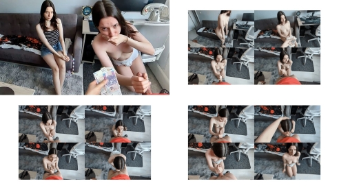 This horny polish slut would do everything for money - Diaper fetish with deepthroating huge cock