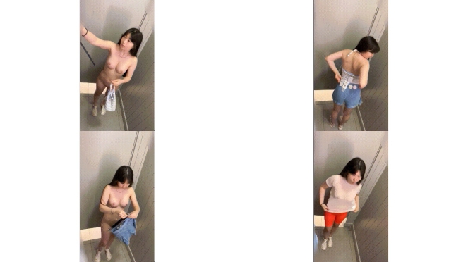 漂亮大奶少妇 骚货在商场试衣间光屁屁竟然开始了时装表演 身材不错95