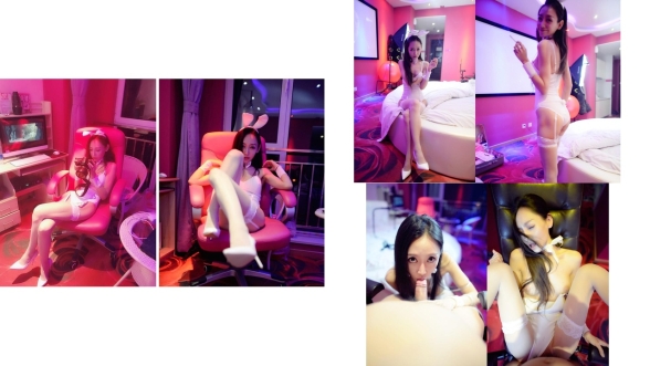 美乳模特网红月暖如梵音粉红兔女郎之性爱炮椅和方椅556