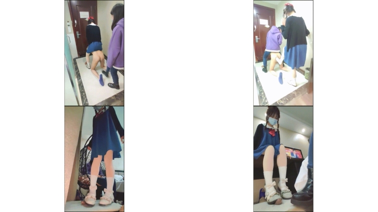 -00后姐妹踩踏足交，妹妹长得真标志，带着口罩不影响颜值，清纯麻花辫 loli鞋小白袜，足控爱好者必看