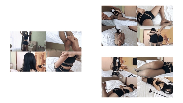 黑丝反差美女郊狼电击鞭子抽打调教，不停挣扎